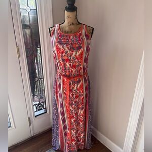 The North Face‎ Vibrant printed Braided Racerback Maxi Dress with Belt